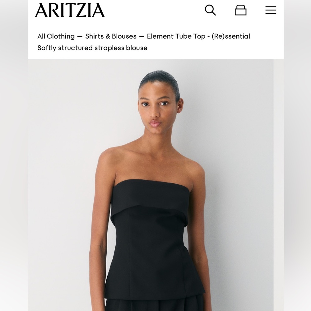 Aritzia Eyecatcher Black Tube Top